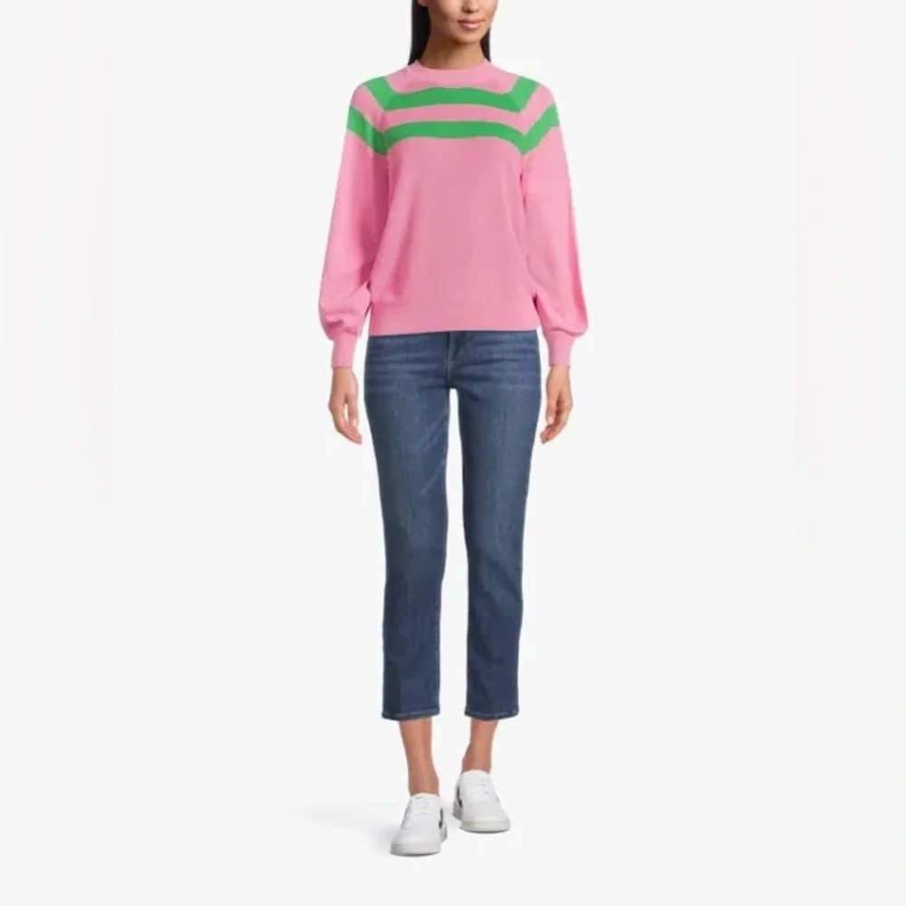 Marella Mixed-Knit Striped Sweater Deep Rose - Picture 8 of 8